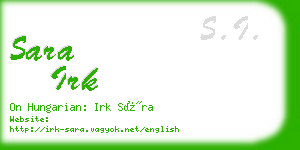 sara irk business card